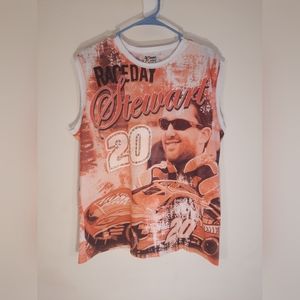 NASCAR Womens AOP Tony Stewart #20 Sleeveless Shirt Rhinestone Bling Size XL